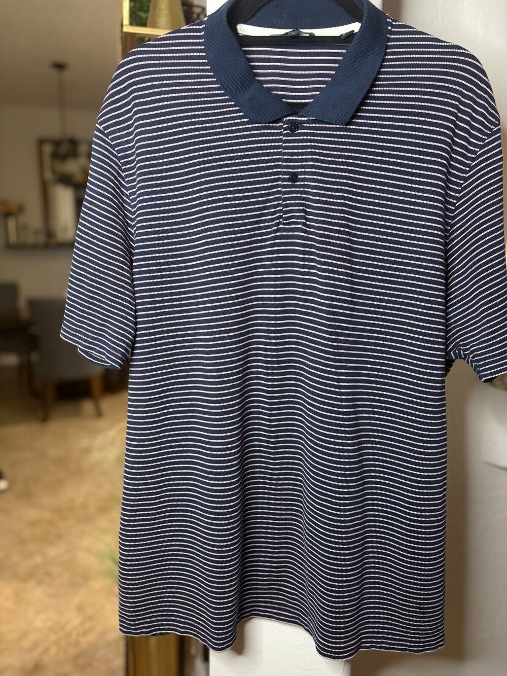 Ted Baker Men's Striped Polo Shirt Size 7/ US XL